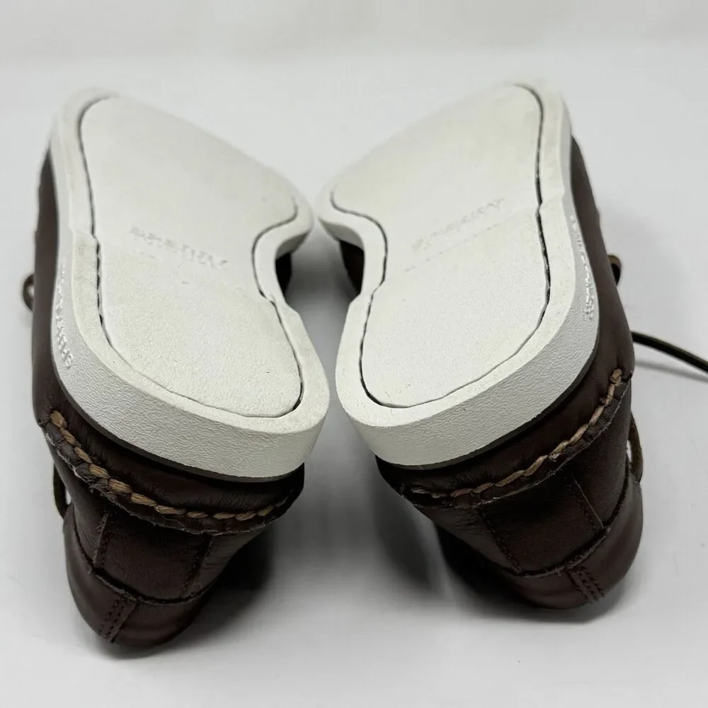 Sperry Gold Cup Boat Shoes Mens 12 M Brown Leather Casual Preppy Moccasins 2 Eye